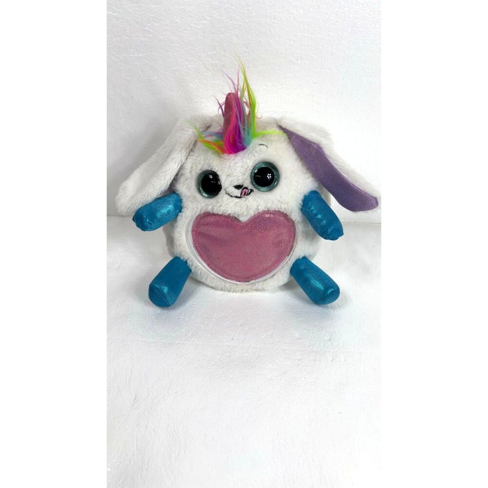 Zuru Rainbocorns White Plush Stuffed Unicorn Bunny Rainbow Glitter Pink Heart